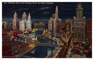 Postcard CITY SKYLINE SCENE Chicago Illinois IL AT6793