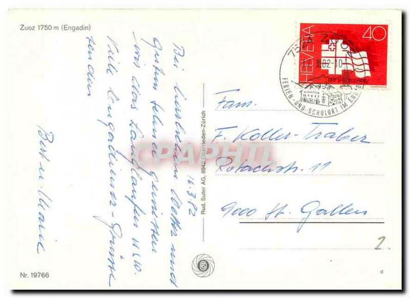 Postcard Modern Zuoz Engadin