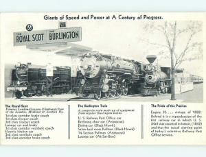 Unused 1933 ROYAL SCOT - BURLINGTON TRAIN AT WORLD FAIR Chicago IL t5690