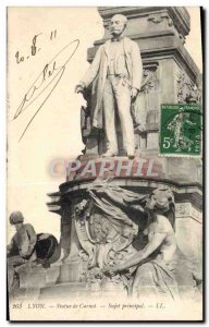 Old Postcard Lyon Statue Carnot Main Topic