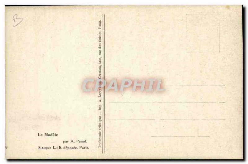 Old Postcard Fantasy Illustrator Penot The Nude model erotic