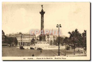 Postcard Old Paris Bastille Square