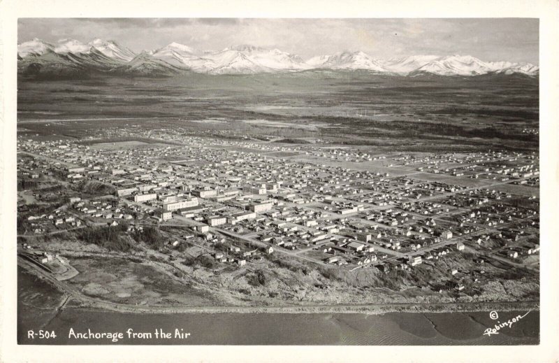 c.1930's RPPC Anchorage Alaska View from Air Real Photo Postcard 2R4-313 