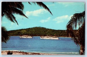 Fiji Postcard Cruise Blue Lagoon MV Romanda and MV Sayandra 1973 Vintage