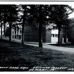 c1950s Le Mars IA RPPC Weidler Westmar College Bone Brak Hall Real Photo PC A107