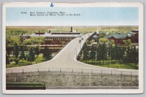 Linen~New Viaduct~Main Motor Traffic Outlet To South In Wyoming~Vintage Postcard