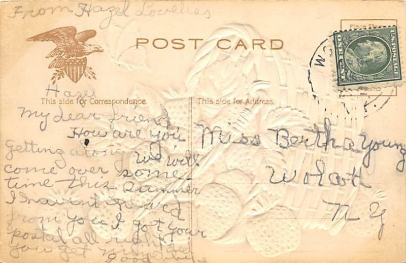 Strawberries Fruit Assorted Postal Used Unknown tab marks on corners from bei...