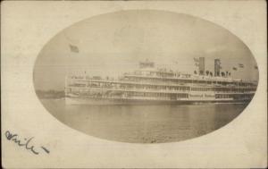 Hudson River Steamship Hendrick Hudson c1905 Real Photo Postcard