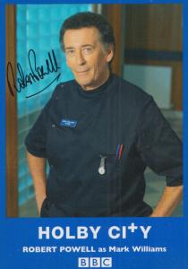 Robert Powell Mark Williams Holby City BBC Rare Hand Signed Photo Cast Card