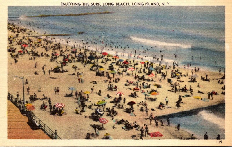 New York Long Island Long Beach Enjoying The Surf