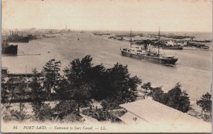 Egypt Port Said Entrance to Suez Canal Vintage Postcard C159