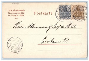 1904 Greetings From The Island of Grafenworth Austria Antique Postcard 