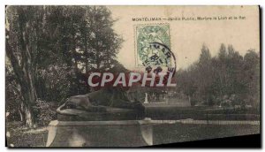 Old Postcard Montelimar Public Garden Marble Leo and Ret