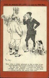Phil May Humour of Life Hunters Hunting Dog Snob c1910 Postcard G19
