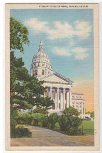 State Capitol Topeka Kansas 1942 linen postcard