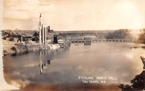 Eau Claire Wisconsin Sterling Paper Mill Birds Eye View Real Photo PC AA60050