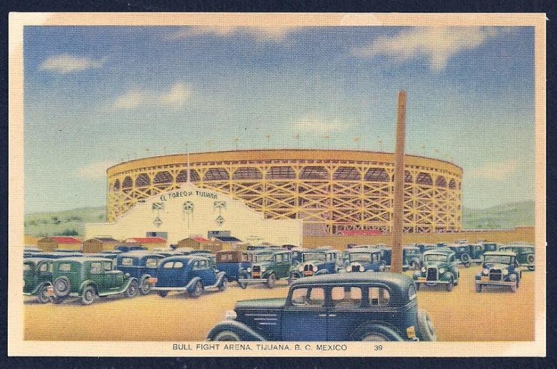 Bull Fight Arena Tijuana Mexico unused c1930's