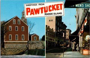 Rhode Island Greetings From Pawtucket Split View