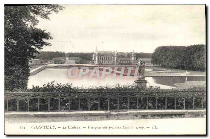 Old Postcard Chantilly Chateau General view taken of Saut du Loup