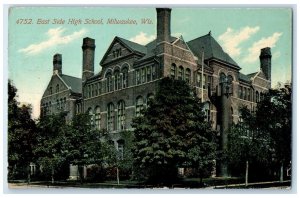 1913 East Side High School Exterior Building Road Milwaukee Wisconsin Postcard 
