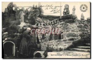 Old Postcard The Hermit Rotheneuf Sculpting the Rocks
