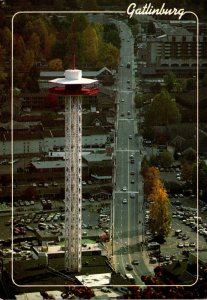 Tennessee Gatlinburg Panoramic View Of Space Needle Looking Down Along Airpor...