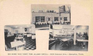 Alamo Grill Restaurant Interior Memphis Tennessee 1940s postcard