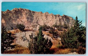c1950's Millard Ridge Rock Formation View Badlands South Dakota Vintage Postcard