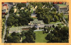 Washington D C Aerial View Of White House and Grounds Curteich