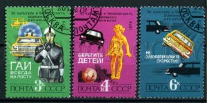 507967 USSR 1979 year Traffic Laws stamp CARS set