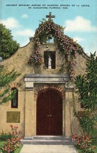 Vintage Postcard 1930s Shrine Nuestra Senora De La Leche St. Augustine Florida