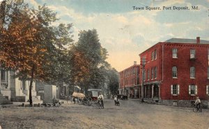 TOWN SQUARE PORT DEPOSIT MARYLAND POSTCARD (c. 1910) !!