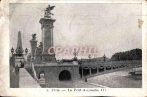 Old Postcard Paris Alexandre III bridge