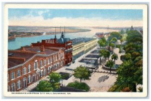 c1940 Savannah River City Hall Exterior Savannah Georgia GA Blumenthals Postcard