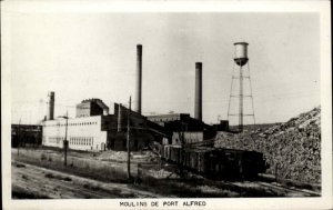 Lumber Mill Moulins de Port Alfred Saguenay Quebec Real Photo Postcard