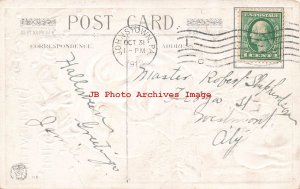 Halloween, Lion's Head No 116-10, Full Moon Face, Witch Building Fire, Black Cat 