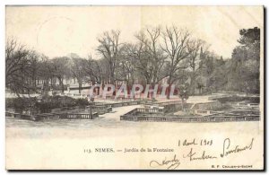 Old Postcard Nimes Jardin De La Fontaine