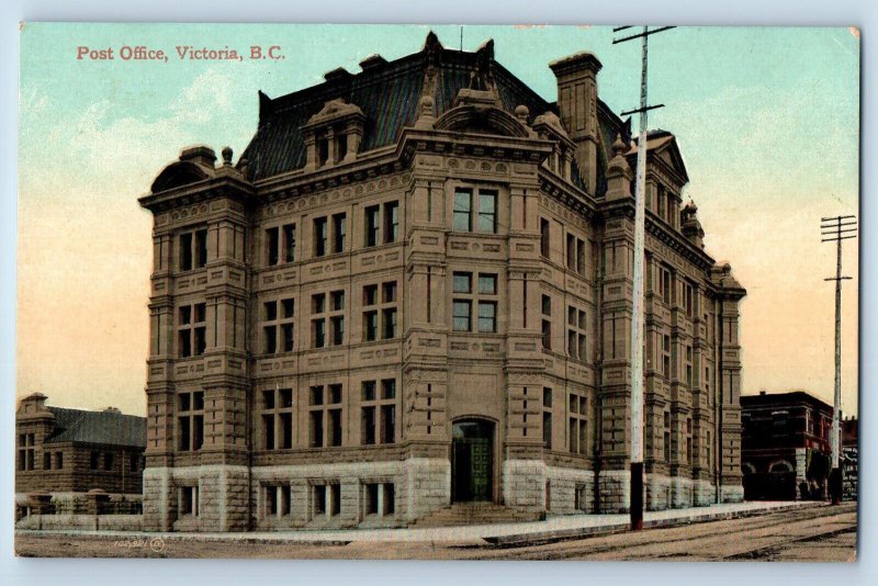 Vancouver British Columbia Canada Postcard Post Office Building c1905