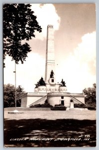 RPPC Lincoln Monument Landscape View Springfield IL C1950s Postcard W13