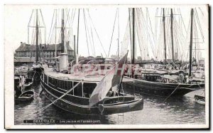 Deauville - Yachts and outer harbor - Old Postcard