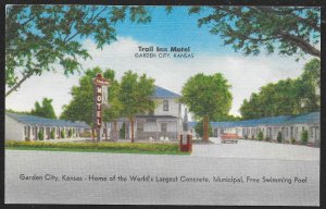 Trail Inn Motel Garden City Kansas Unused c1940s