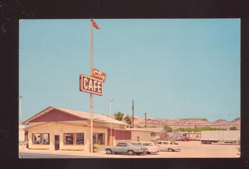 KINGMAN ARIZONA ROUTE 66 CITY CAFÉ 1960's CARS VINTAGE ADVERTISING POSTCARD