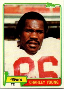 1981 Topps Football Card Charley Young San Francisco 49ers sk60516