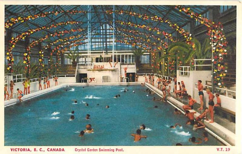 Crystal Garden Swimming Pool, Victoria, BC, British Columbia, White Border