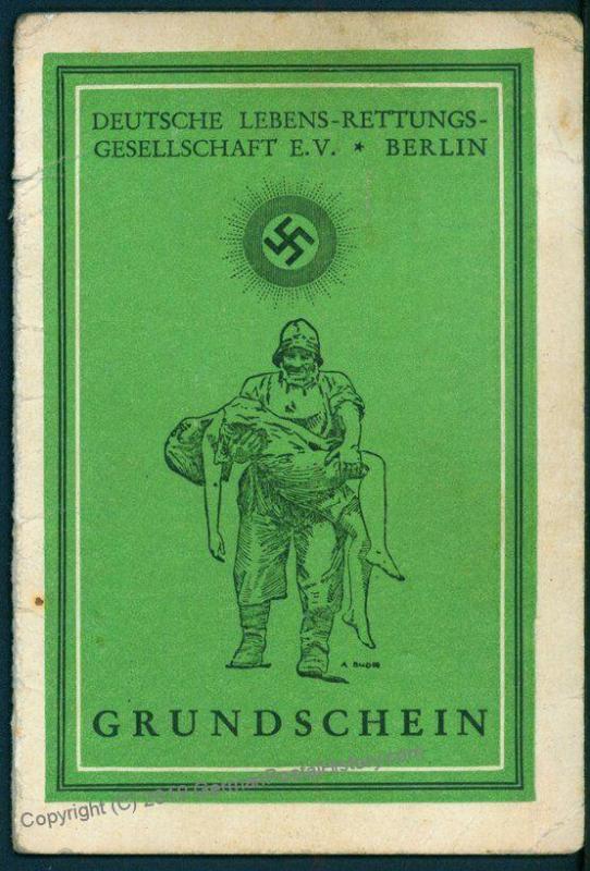 3rd Reich Germany 1938 DLRG Membership Booklet Life Saving Group With Phot 76398