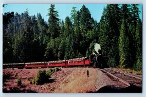 c1950's Super Skunk On Horseshoe Curve Locomotive Fort Bragg California Postcard