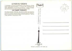 c1970s Toronto, Canada CN Tower Skyline Lake Ontario View Chrome 4x6 PC M17