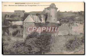 Postcard Ancient Britain Ruins of Chateau de Tonquedec (Approx Lannion)