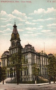 Vintage Postcard 1908 Courthouse Historic Building Landmark Springfield Ohio OH