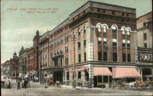 Sioux Falls SD 9th Street c1910 Postcard